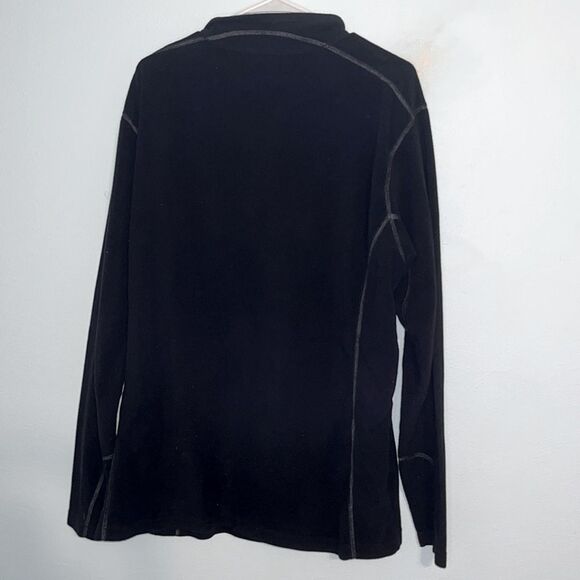 Men’s Columbia black fleece collared 1/4 zip xl winter fall spring casual cozy - Picture 2 of 4